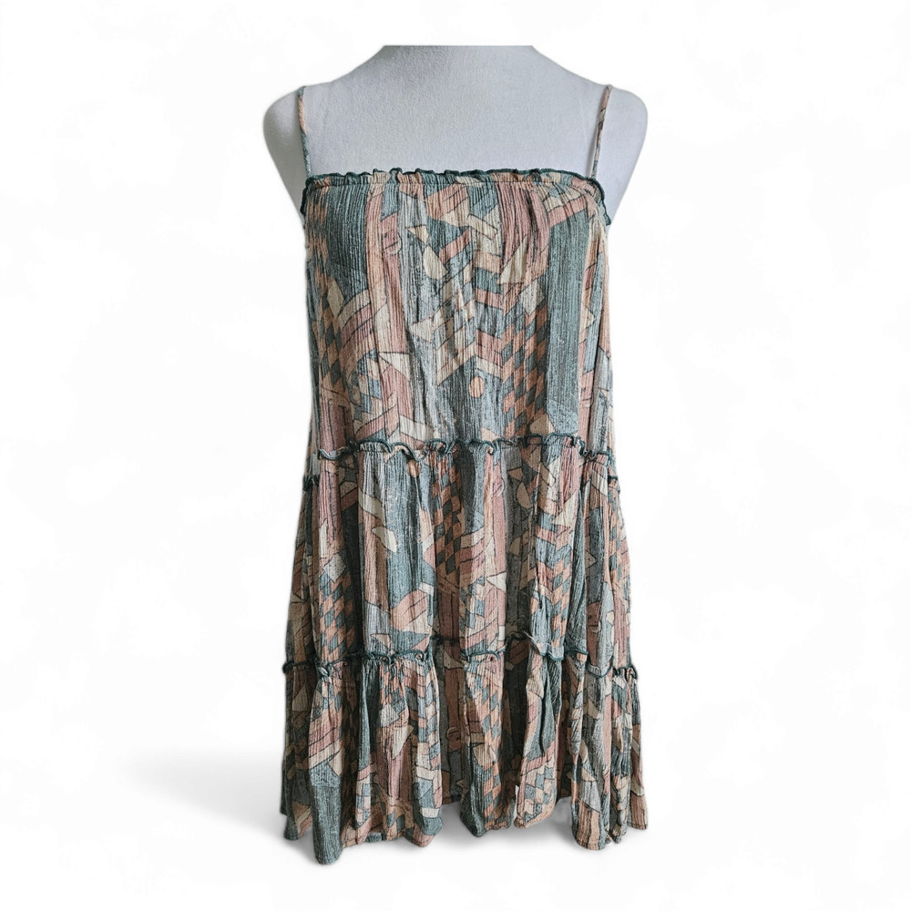 Saints & Hearts Womens Geometric Print Shirt Dress Size Small